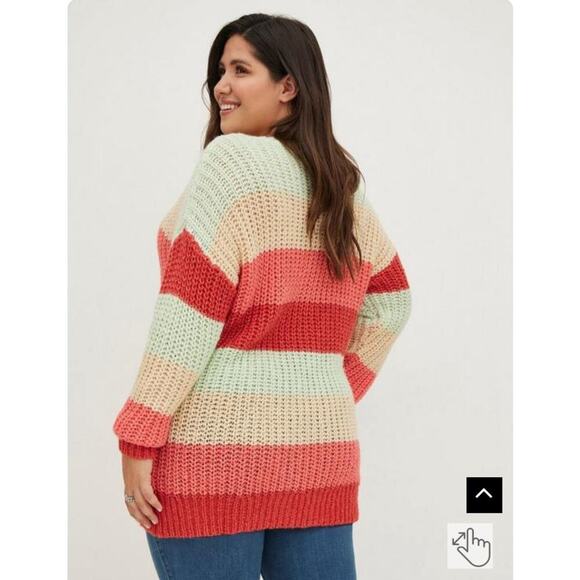 Torrid Multi Stripe Pullover Knit Sweater Size 1 / 1x - Picture 3 of 8